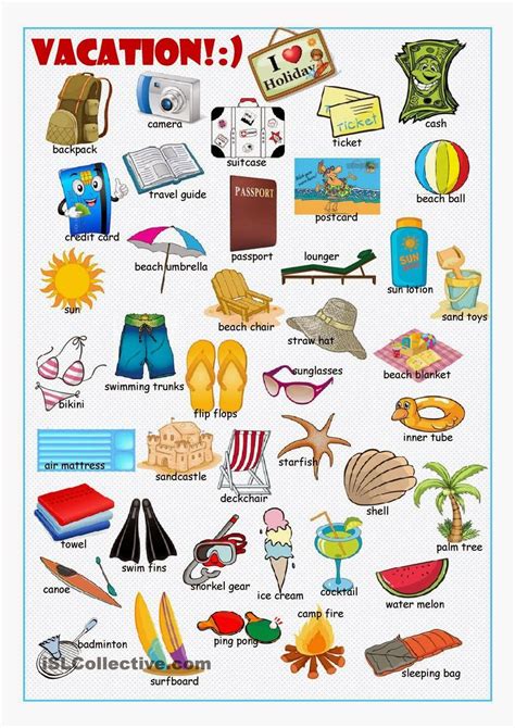 vacation in English .